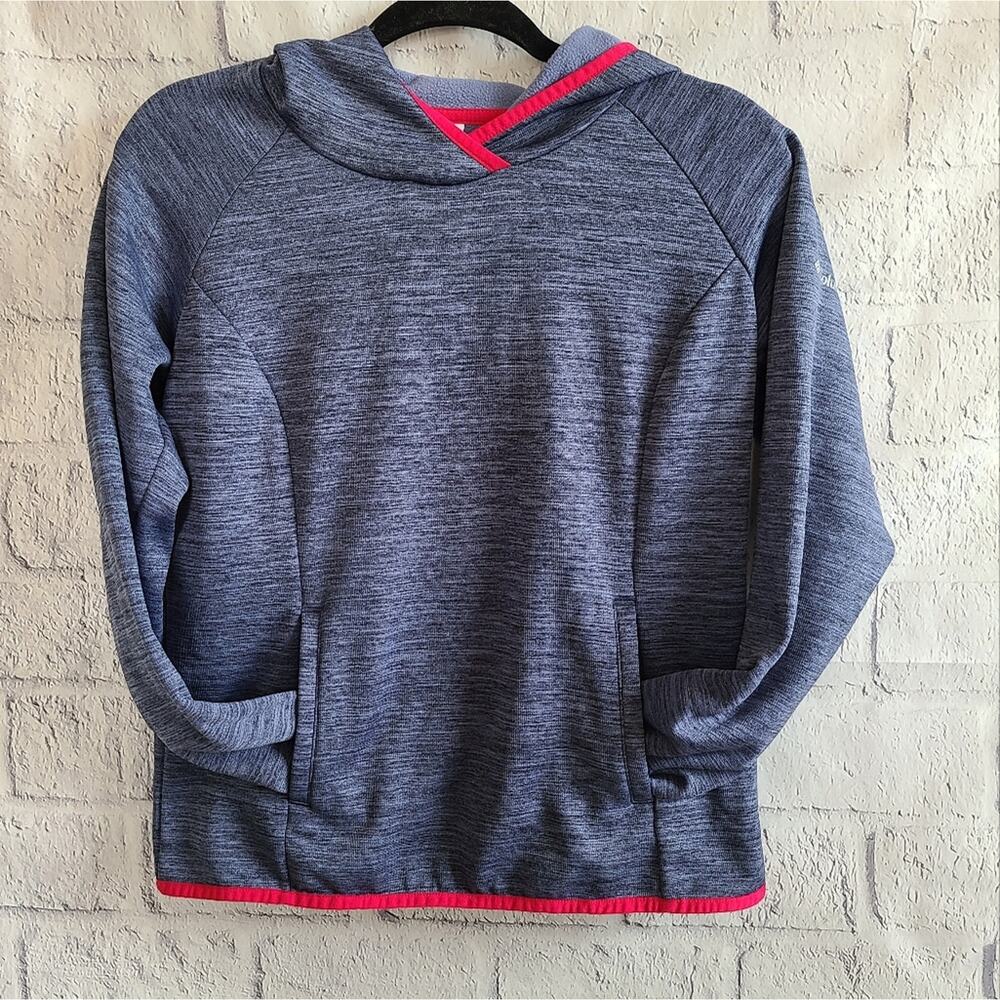 Columbia Blue And Pink Athletic Pullover Hoodie Extra Small